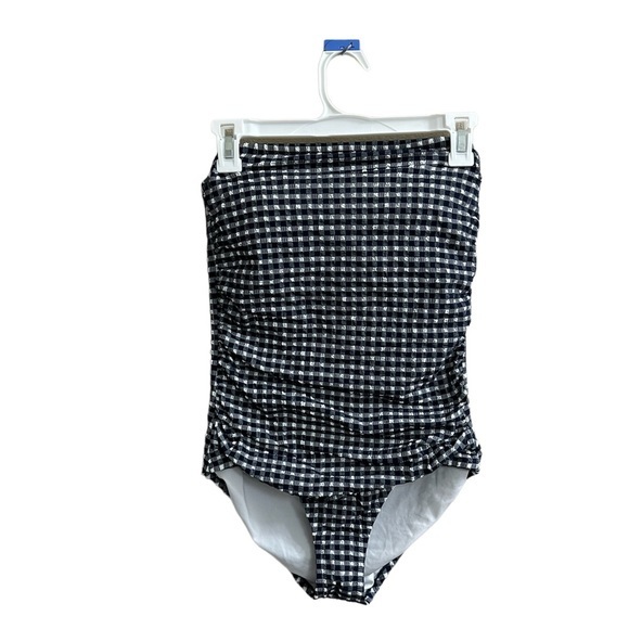 J. Crew Swim J Crew Seersucker Gingham Strapless One Piece Swim Poshmark